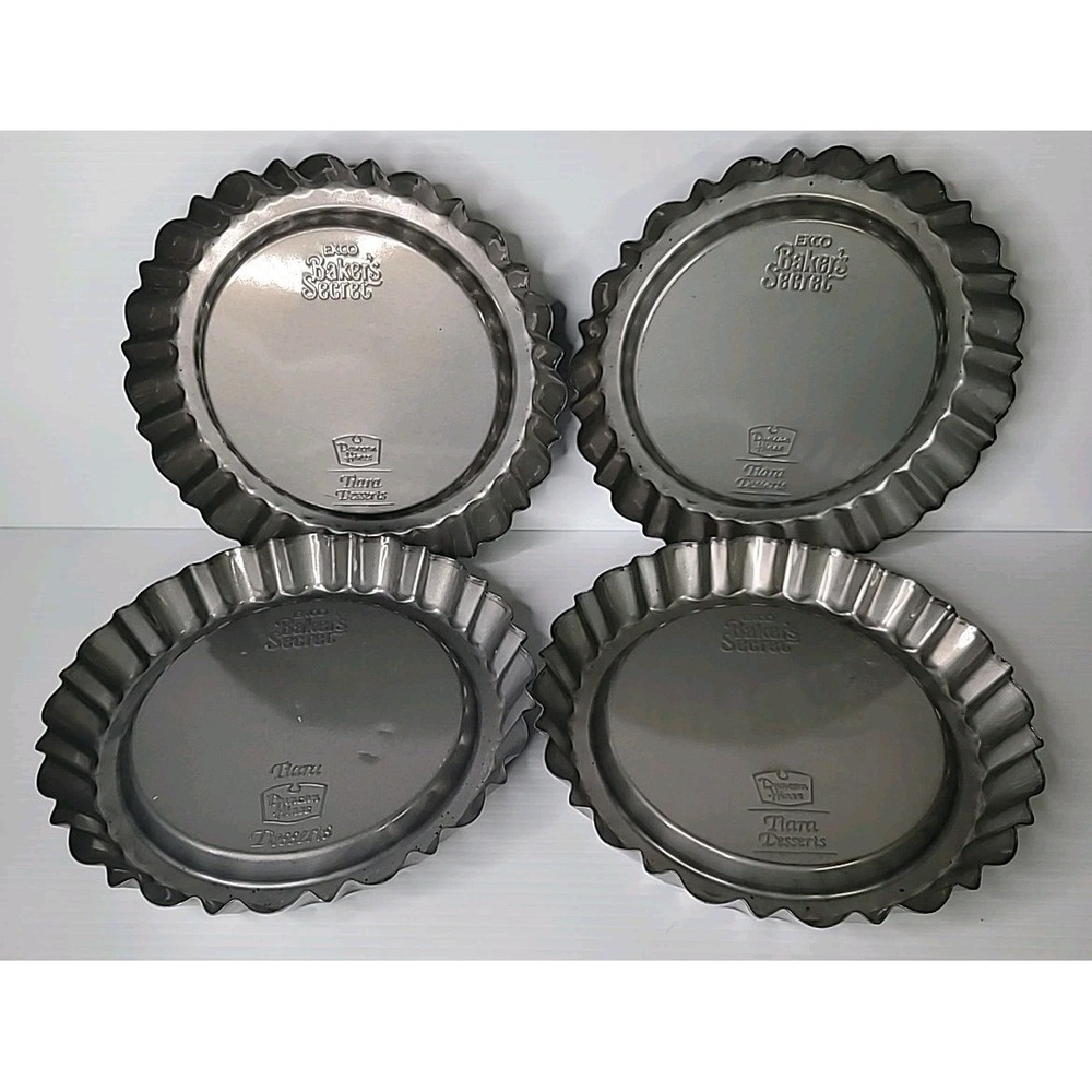 4 Duncan Hines Tiara Dessert Ekco Bakers Secret‎ Pie Tart Quiche Flan Pan Baking